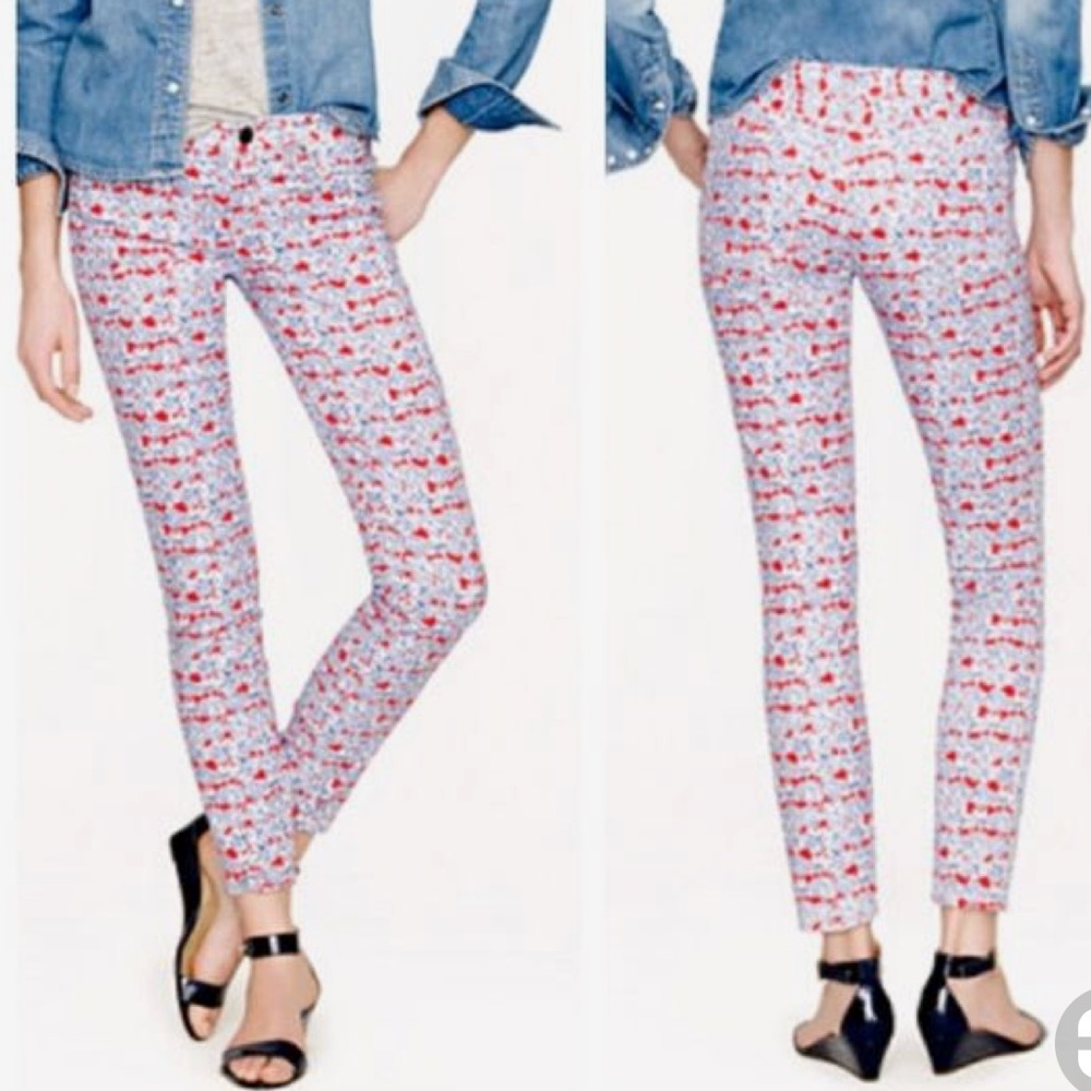 J.Crew Skinny Ankle Liberty Art Jeans - Picture 1 of 4